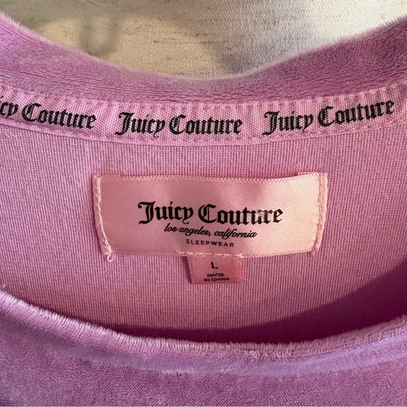Juicy Couture Pink‎ Velour Sleepwear Top - Size L - Picture 4 of 5